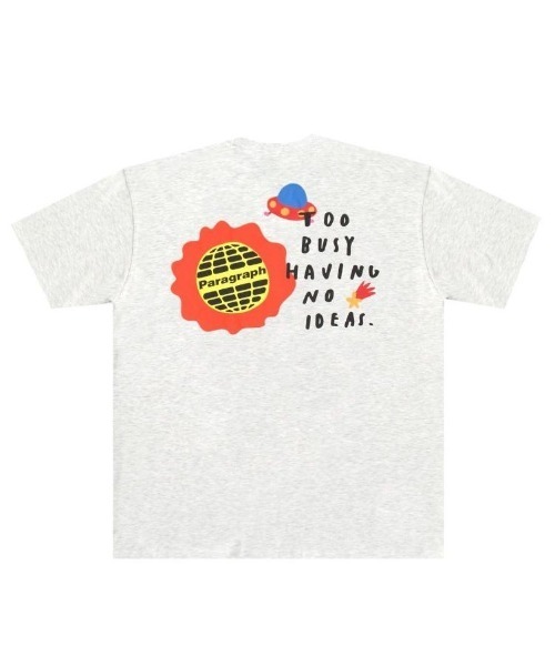 Paragraph（パラグラフ）の「Paragraph/パラグラフ/ハッピーロゴプリント半袖Tシャツ/HappyLogo Tee/PARAGRAPH_NO.42（Tシャツ/カットソー・メンズ・ホワイト/チャコールグレー/キナリ・FREE）」の6枚目の写真