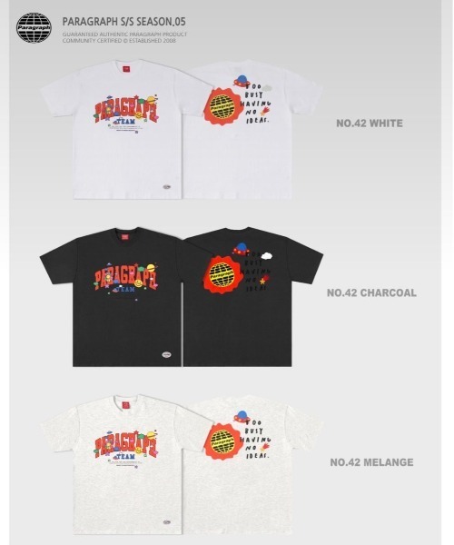 Paragraph（パラグラフ）の「Paragraph/パラグラフ/ハッピーロゴプリント半袖Tシャツ/HappyLogo Tee/PARAGRAPH_NO.42（Tシャツ/カットソー・メンズ・ホワイト/チャコールグレー/キナリ・FREE）」の13枚目の写真