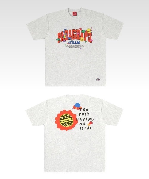 Paragraph（パラグラフ）の「Paragraph/パラグラフ/ハッピーロゴプリント半袖Tシャツ/HappyLogo Tee/PARAGRAPH_NO.42（Tシャツ/カットソー・メンズ・ホワイト/チャコールグレー/キナリ・FREE）」の11枚目の写真