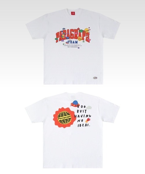 Paragraph（パラグラフ）の「Paragraph/パラグラフ/ハッピーロゴプリント半袖Tシャツ/HappyLogo Tee/PARAGRAPH_NO.42（Tシャツ/カットソー・メンズ・ホワイト/チャコールグレー/キナリ・FREE）」の10枚目の写真