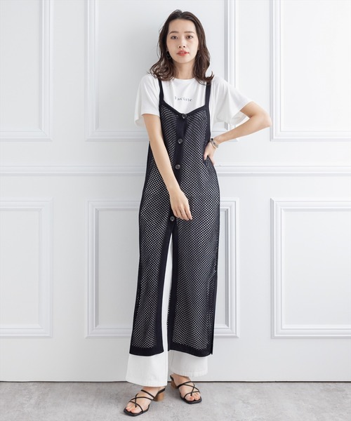 clear(クリア)の「メッシュニットロングジレ(ワンピース・レディース・ブラック/アイボリー/ブルーグレー・F)」の3枚目の写真