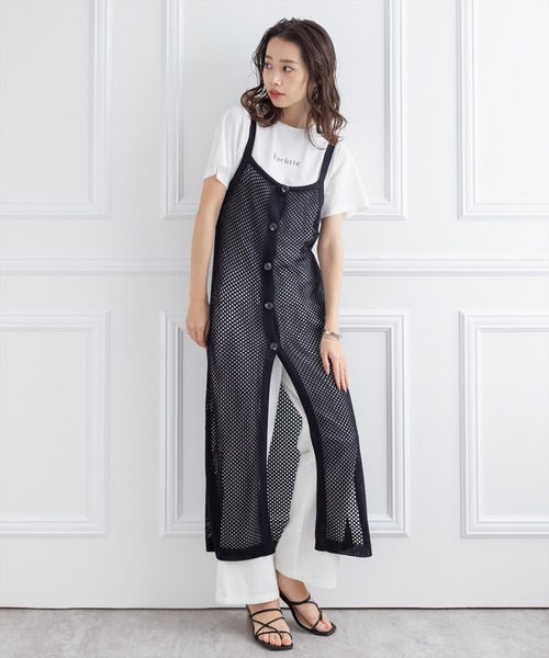 clear(クリア)の「メッシュニットロングジレ(ワンピース・レディース・ブラック/アイボリー/ブルーグレー・F)」の16枚目の写真