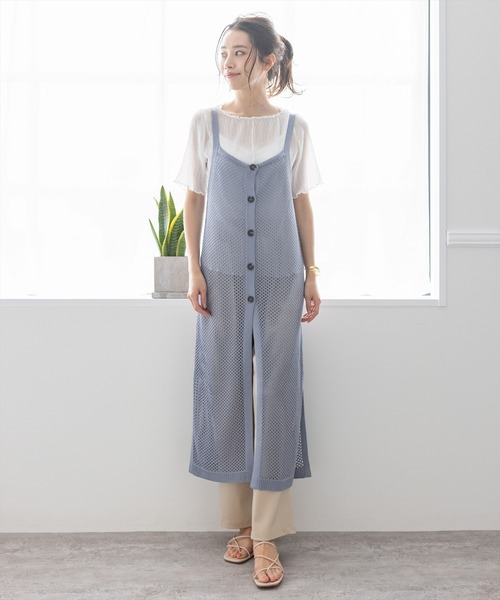 clear(クリア)の「メッシュニットロングジレ(ワンピース・レディース・ブラック/アイボリー/ブルーグレー・F)」の18枚目の写真