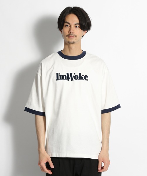 niko and...（ニコアンド）の「リンガーロゴプリントＴシャツ（Tシャツ/カットソー・メンズ・グリーン/オフホワイト/ネイビー・MEDIUM/LARGE）」の9枚目の写真