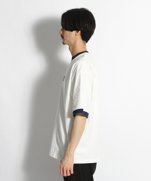 niko and（ニコアンド）の「リンガーロゴプリントTシャツ（T
