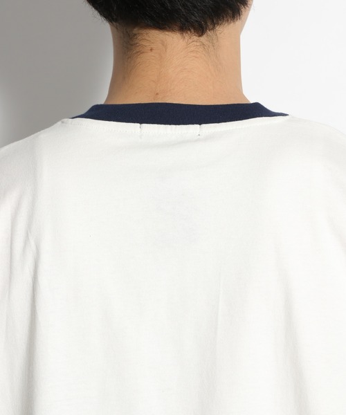 niko and...（ニコアンド）の「リンガーロゴプリントＴシャツ（Tシャツ/カットソー・メンズ・グリーン/オフホワイト/ネイビー・MEDIUM/LARGE）」の15枚目の写真