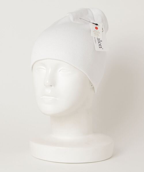VANQUISH（ヴァンキッシュ）の「Single Wacth Cap ～JAPAN MADE～　＊（ニットキャップ/ビーニー・メンズ・ホワイト/ブラック・FREE）」の2枚目の写真