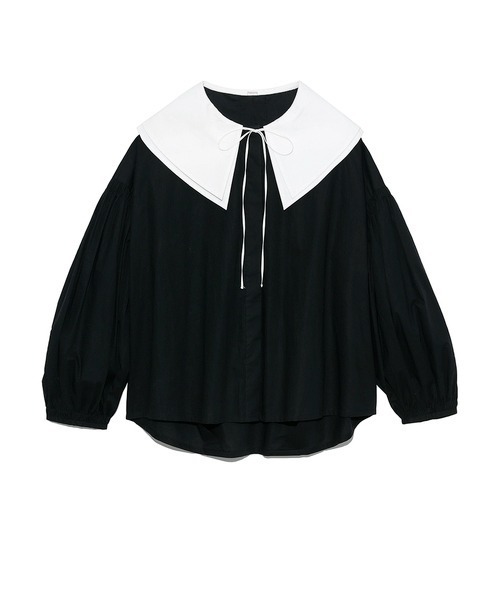 Mila Owen(ミラオーウェン)の「ビッグカラーロングスリーブブラウス(シャツ/ブラウス・レディース・ホワイト/ブラック/カーキ・1/0)」の12枚目の写真