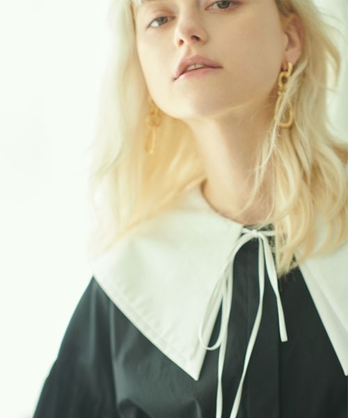 Mila Owen(ミラオーウェン)の「ビッグカラーロングスリーブブラウス(シャツ/ブラウス・レディース・ホワイト/ブラック/カーキ・1/0)」の17枚目の写真