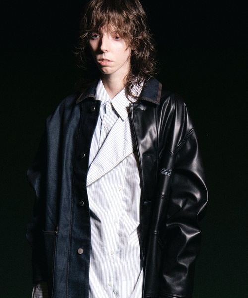 Jieda（ジエダ）の「STRIPE ZIP & BUTTON SHIRT（シャツ/ブラウス・メンズ・ストライプ・1/2）」の1枚目の写真