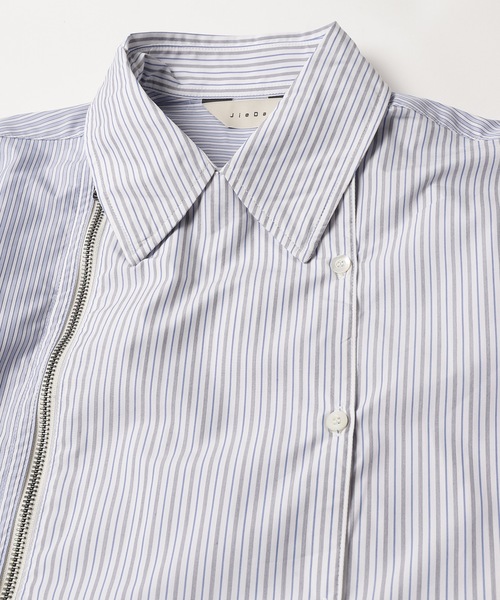 Jieda（ジエダ）の「STRIPE ZIP & BUTTON SHIRT（シャツ/ブラウス・メンズ・ストライプ・1/2）」の4枚目の写真