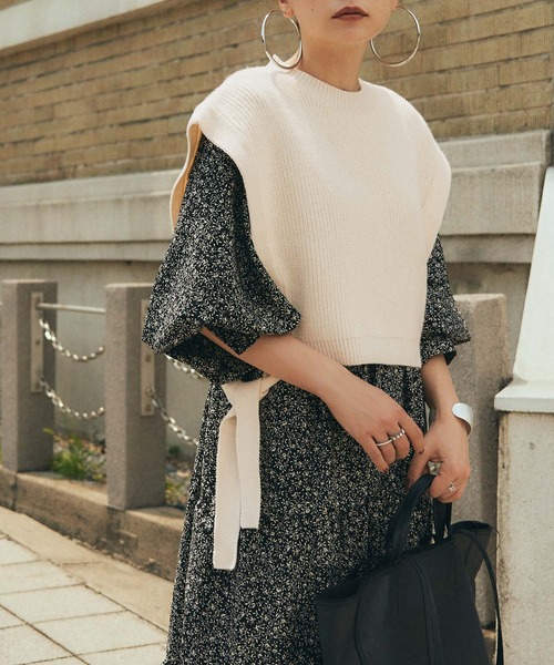 titivate（ティティベイト）の「ﾃﾞｻﾞｲﾝｼｮｰﾄﾆｯﾄﾍﾞｽﾄ（ベスト・レディース・ブラック/ブラウン系その他/グレー/アイボリー・S/M）」の2枚目の写真