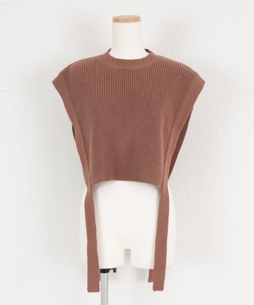 titivate（ティティベイト）の「ﾃﾞｻﾞｲﾝｼｮｰﾄﾆｯﾄﾍﾞｽﾄ（ベスト・レディース・ブラック/ブラウン系その他/グレー/アイボリー・S/M）」の6枚目の写真