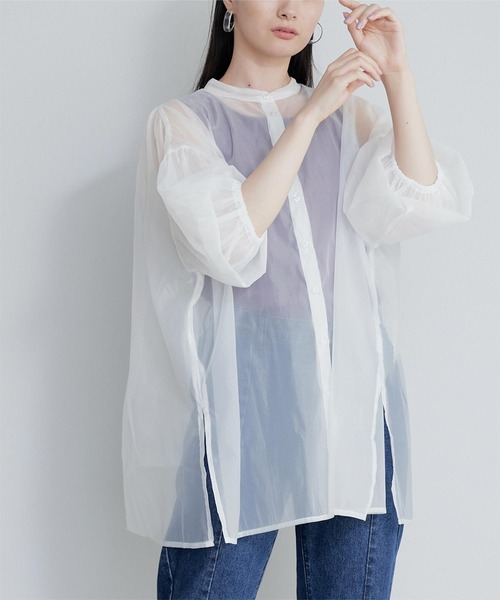 miette（ミエット）の「ｵｰｶﾞﾝｼﾞｰﾊﾞｯｸｷﾞｬｻﾞｰﾌﾞﾗｳｽ（シャツ/ブラウス・レディース・ブラック/グレー/オフホワイト・FREE）」の9枚目の写真