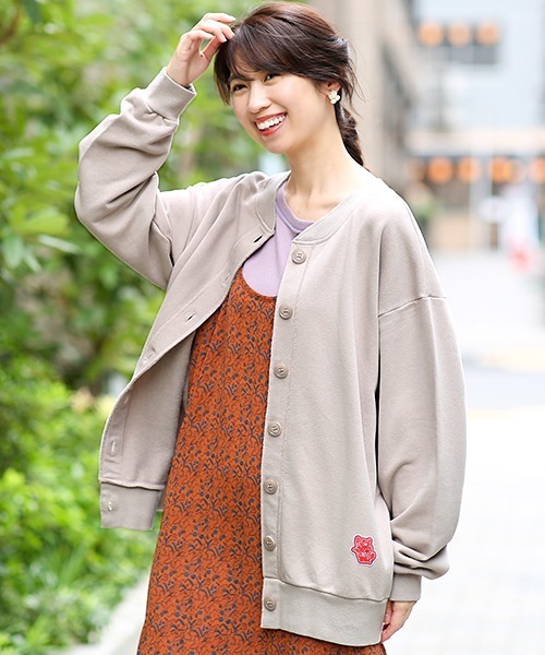 チチカカ（チチカカ）の「スウェットオーバーカーディガン（カーディガン/ボレロ・レディース・グリーン/ピンク/グレー・FREE）」の2枚目の写真