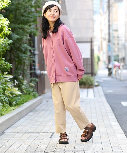 チチカカ（チチカカ）の「スウェットオーバーカーディガン（カーディガン/ボレロ・レディース・グリーン/ピンク/グレー・FREE）」の4枚目の写真