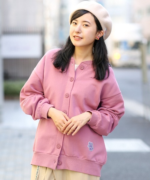 チチカカ（チチカカ）の「スウェットオーバーカーディガン（カーディガン/ボレロ・レディース・グリーン/ピンク/グレー・FREE）」の10枚目の写真