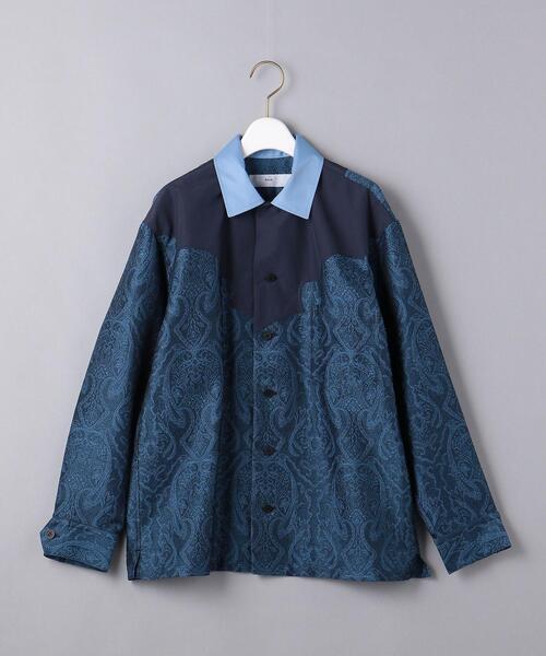 TOGA PULLA（トーガ　プルラ）の「＜TOGA PULLA（トーガ プルラ）＞ジャカード シャツ NAVY（シャツ/ブラウス・レディース・ネイビー・36）」の2枚目の写真
