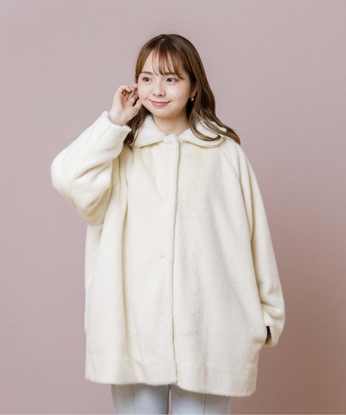 flower（フラワー）の「ドリーミングファーコート（ムートンコート・レディース・グレー/アイボリー・FREE）」の13枚目の写真