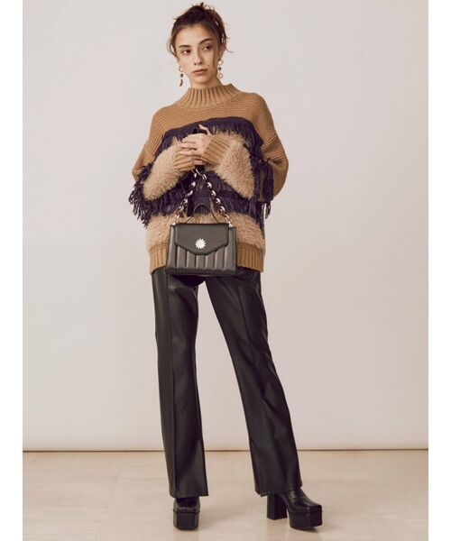 EVRIS（エヴリス）の「ローゲージMIXヤーンニット（ニット/セーター・レディース・ブルー/ブラック/ベージュ・FREE）」の5枚目の写真