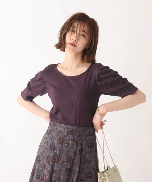 AG by aquagirl(エージーバイアクアガール)の「◆RENU(R)リブギャザースリーブプルオーバー【WEB限定サイズ】(Tシャツ/カットソー・レディース・ライトグレー/ブラウン系/ダークパープル/ダークグリーン/ブラック・38/40/36)」の5枚目の写真