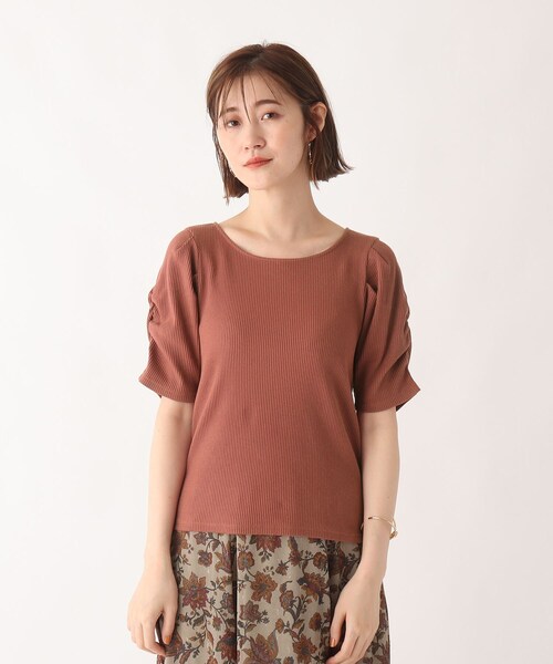 AG by aquagirl(エージーバイアクアガール)の「◆RENU(R)リブギャザースリーブプルオーバー【WEB限定サイズ】(Tシャツ/カットソー・レディース・ライトグレー/ブラウン系/ダークパープル/ダークグリーン/ブラック・38/40/36)」の8枚目の写真