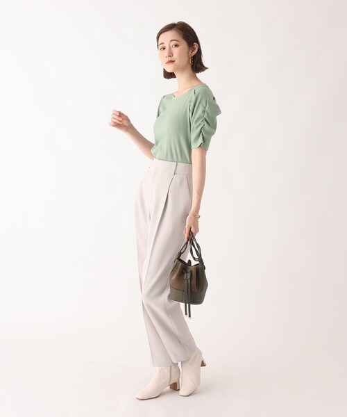 AG by aquagirl(エージーバイアクアガール)の「◆RENU(R)リブギャザースリーブプルオーバー【WEB限定サイズ】(Tシャツ/カットソー・レディース・ライトグレー/ブラウン系/ダークパープル/ダークグリーン/ブラック・38/40/36)」の19枚目の写真