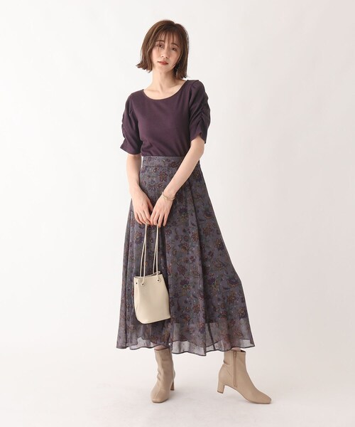 AG by aquagirl(エージーバイアクアガール)の「◆RENU(R)リブギャザースリーブプルオーバー【WEB限定サイズ】(Tシャツ/カットソー・レディース・ライトグレー/ブラウン系/ダークパープル/ダークグリーン/ブラック・38/40/36)」の6枚目の写真