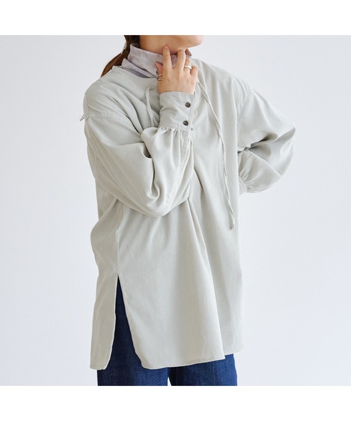 CPCM（シーピーシーエム）の「レースアップチュニックブラウス（シャツ/ブラウス・レディース・ベージュ/インディゴブルー/アイボリー・FREE）」の9枚目の写真