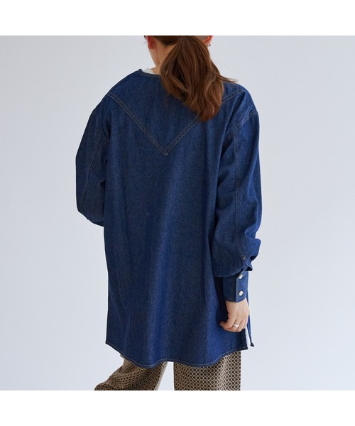 CPCM（シーピーシーエム）の「レースアップチュニックブラウス（シャツ/ブラウス・レディース・ベージュ/インディゴブルー/アイボリー・FREE）」の21枚目の写真