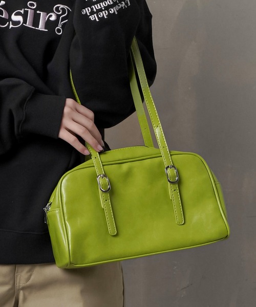 SPINNS（スピンズ）の「【2WAY仕様】2バックルショルダーバッグハンドバッグ（ハンドバッグ・レディース・ホワイト/ブラック/グリーン・ONESIZE）」の21枚目の写真