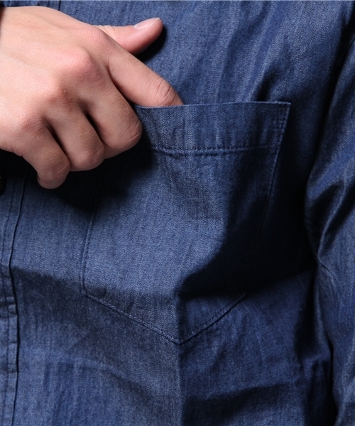 VENCEEXCHANGE（ヴァンスエクスチェンジ）の「4.5OZデニム星 刺繍シャツ（シャツ/ブラウス・メンズ・ブラック/ダークネイビー・MEDIUM/LARGE）」の9枚目の写真