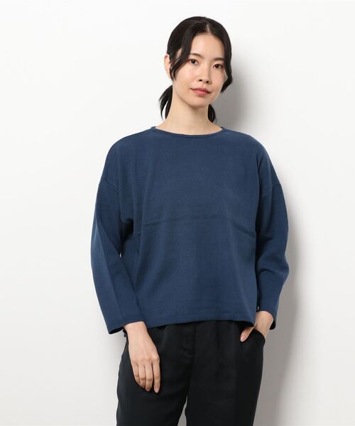 Lugnoncure（ルノンキュール）の「天竺オーバーサイズニット（ニット/セーター・レディース・パープル/ネイビー/ブラウン/オフホワイト・ﾌﾘ-）」の8枚目の写真