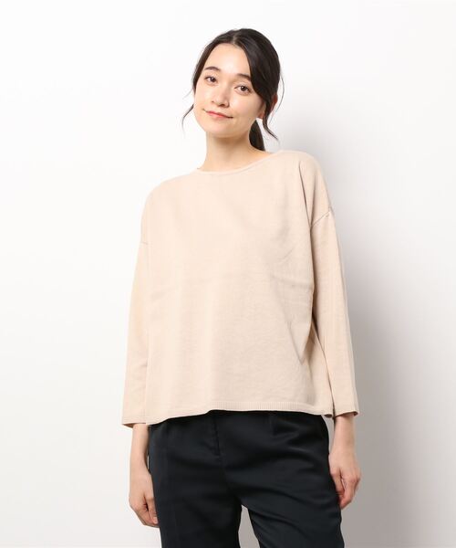 Lugnoncure（ルノンキュール）の「天竺オーバーサイズニット（ニット/セーター・レディース・パープル/ネイビー/ブラウン/オフホワイト・ﾌﾘ-）」の9枚目の写真