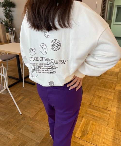 HEYUMM（ヘユム）の「HEYUMM　アソートロゴルーズスウエット（スウェット・レディース・チャコールグレー/オフホワイト/ピンク系その他・ONE）」の11枚目の写真