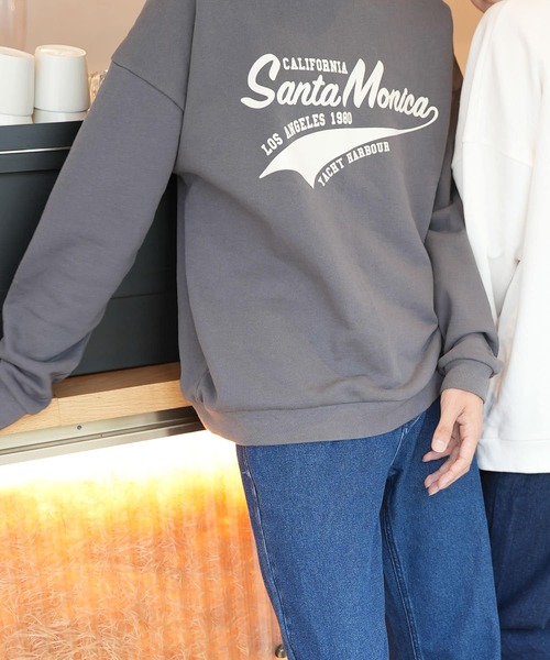 HEYUMM（ヘユム）の「HEYUMM　アソートロゴルーズスウエット（スウェット・レディース・チャコールグレー/オフホワイト/ピンク系その他・ONE）」の19枚目の写真