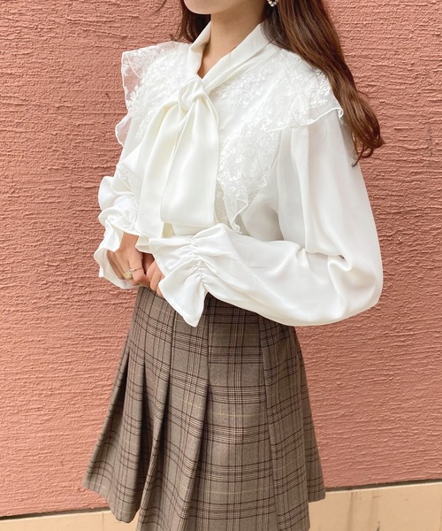 apres jour(アプレジュール)の「レース×ボウタイブラウス【ZOZOTOWN限定アイテム】(シャツ/ブラウス・レディース・ブラック/アイボリー/オフホワイト・フリー/X-LARGE)」の9枚目の写真