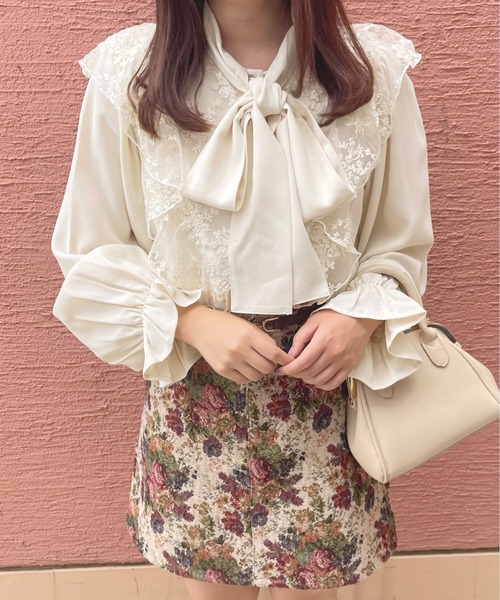 apres jour(アプレジュール)の「レース×ボウタイブラウス【ZOZOTOWN限定アイテム】(シャツ/ブラウス・レディース・ブラック/アイボリー/オフホワイト・フリー/X-LARGE)」の14枚目の写真