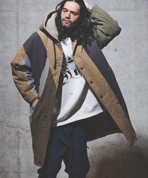 ジャケット・アウター Kooh mj8236-Patchwork design hoodie coat フーディーコート 【公式通販】