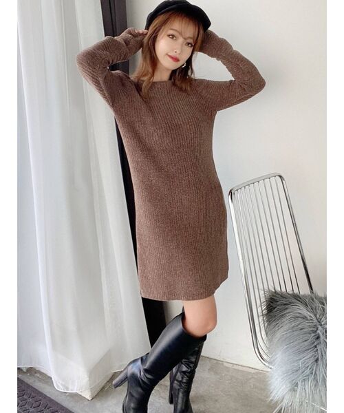 RESEXXY（リゼクシー）の「モールベロアAラインミニワンピース（ワンピース・レディース・ブラック/ブラウン/オレンジ・FREE）」の10枚目の写真