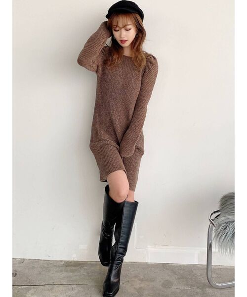 RESEXXY（リゼクシー）の「モールベロアAラインミニワンピース（ワンピース・レディース・ブラック/ブラウン/オレンジ・FREE）」の16枚目の写真