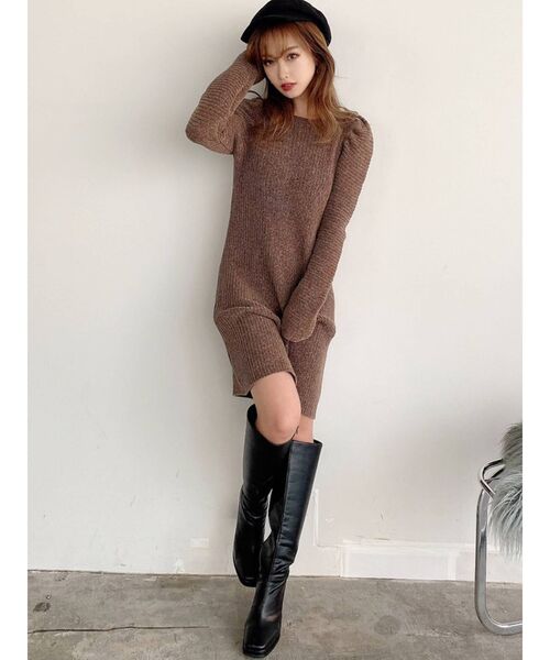 RESEXXY（リゼクシー）の「モールベロアAラインミニワンピース（ワンピース・レディース・ブラック/ブラウン/オレンジ・FREE）」の18枚目の写真