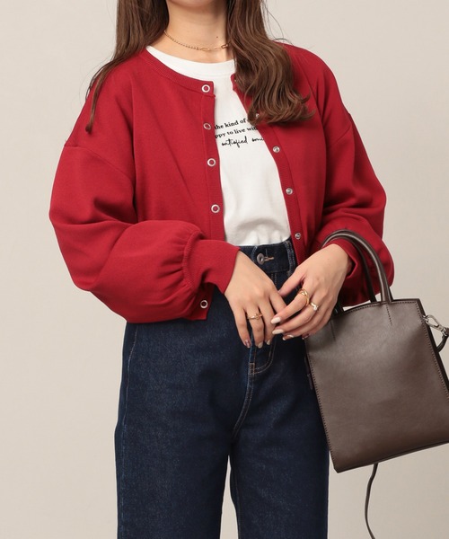 Heather(ヘザー)の「2WAYスナップボタンニットカーディガン2 255307(カーディガン/ボレロ・レディース・ピンク/ブルー/アイボリー/ブラック/グリーン/レッド/ブラウン/ブルー系その他/ブルー系その他2/ベージュ系その他・FREE)」の10枚目の写真