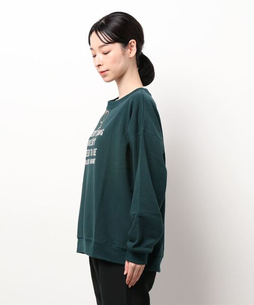 Lugnoncure(ルノンキュール)の「メガネカレッジスウェット(スウェット・レディース・オフホワイト/グリーン/チャコール・フリ-)」の4枚目の写真