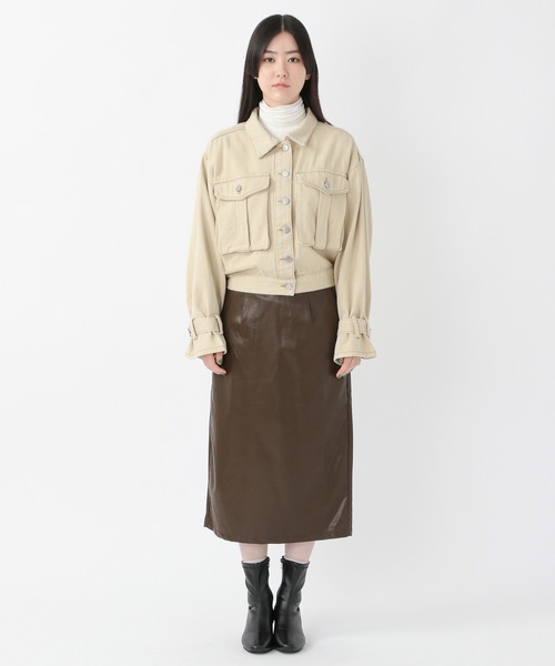 ALAND(エーランド)の「3.3Field Trip/BIGポケショートジャケット 2256117(デニムジャケット・レディース・ベージュ/カーキ・FREE)」の6枚目の写真