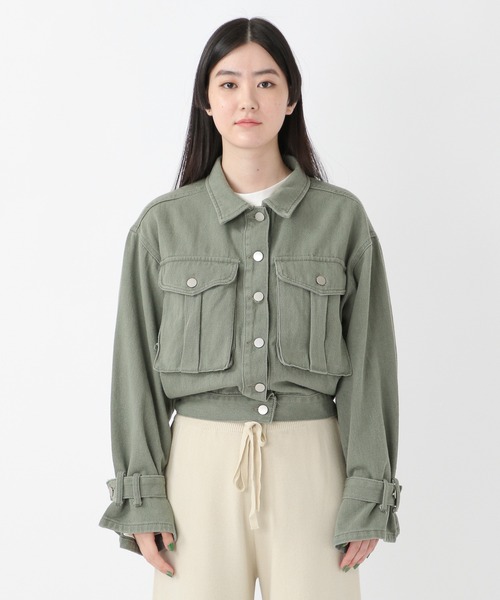 ALAND(エーランド)の「3.3Field Trip/BIGポケショートジャケット 2256117(デニムジャケット・レディース・ベージュ/カーキ・FREE)」の4枚目の写真