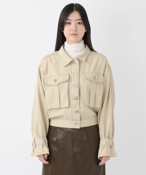 ALAND(エーランド)の「3.3Field Trip/BIGポケショートジャケット 2256117(デニムジャケット・レディース・ベージュ/カーキ・FREE)」の10枚目の写真