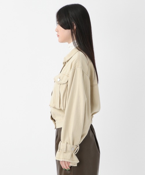 ALAND(エーランド)の「3.3Field Trip/BIGポケショートジャケット 2256117(デニムジャケット・レディース・ベージュ/カーキ・FREE)」の7枚目の写真