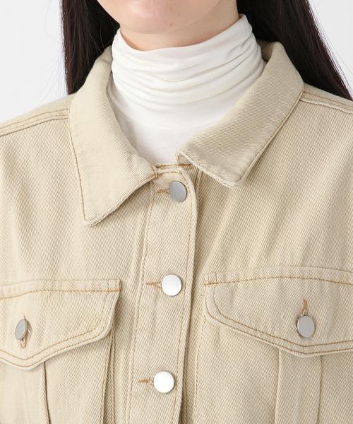 ALAND(エーランド)の「3.3Field Trip/BIGポケショートジャケット 2256117(デニムジャケット・レディース・ベージュ/カーキ・FREE)」の21枚目の写真