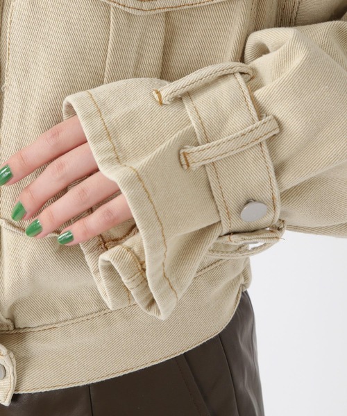 ALAND(エーランド)の「3.3Field Trip/BIGポケショートジャケット 2256117(デニムジャケット・レディース・ベージュ/カーキ・FREE)」の13枚目の写真